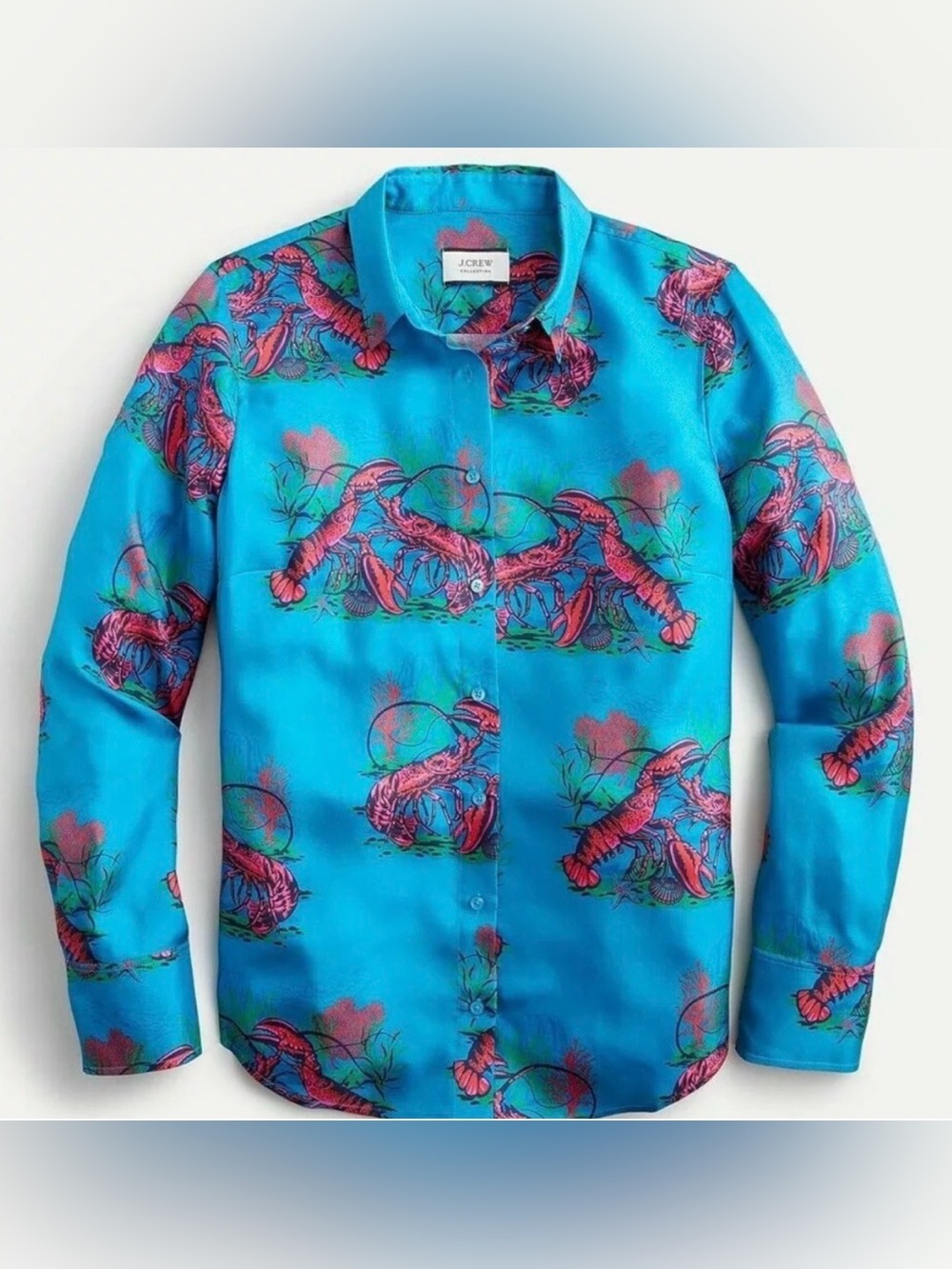 J Crew Lobster Silk Shirt NWT $128 - Picture 2 of 4